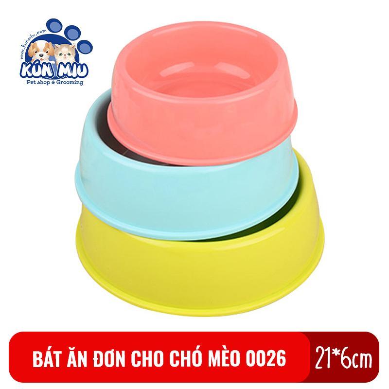 Bát ăn đơn cho chó mèo Kún Miu 0026 chất liệu nhựa PP an toàn cho thú cưng kích cỡ 21*6cm