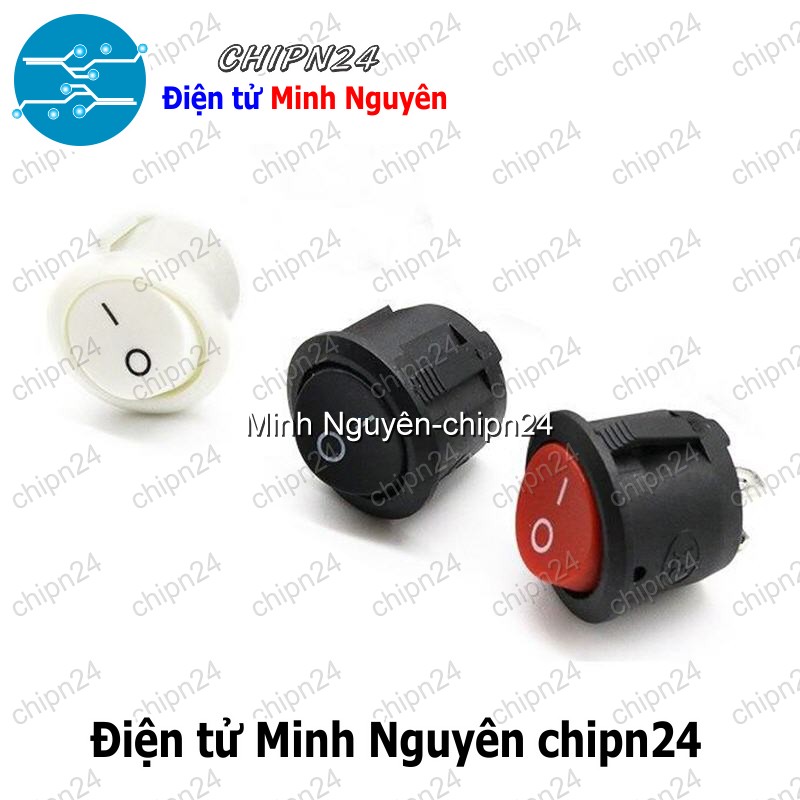[2 cái] (F97) Công tắc Tròn 15MM (2/ 3 chân 3A 250VAC Đỏ/Đen/Trắng) - [Chọn Loại] - HHH.00133
