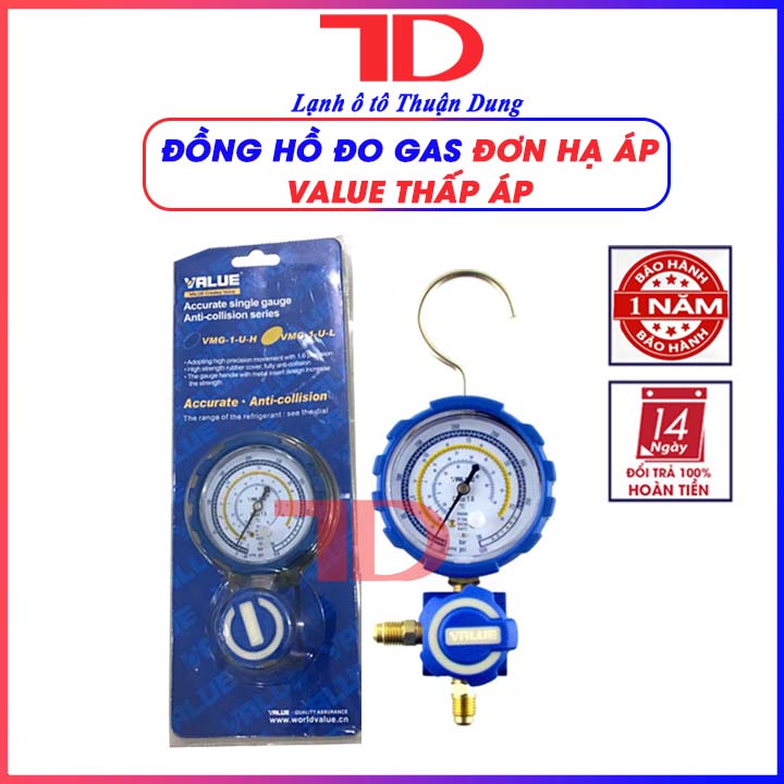 Đồng hồ đo gas đơn hạ áp Value - Vật Tư Điện Lạnh Ô Tô Thuận Dung