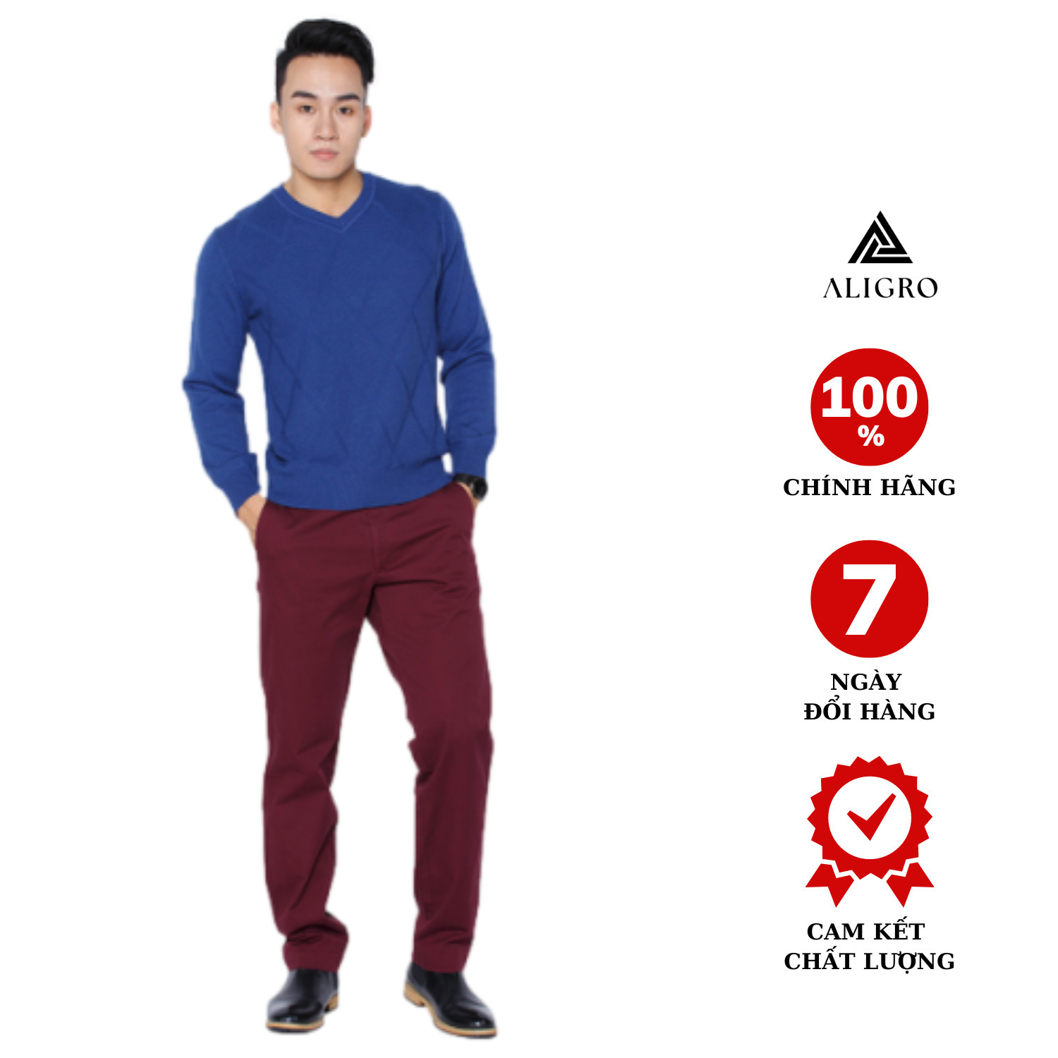 Quần kaki ALIGRO Mã ALGK015 đỏ đô