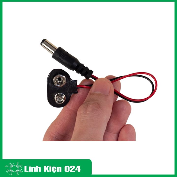 Dây đế pin 9V có đầu jack nối ra DC 5.5x2.1mm