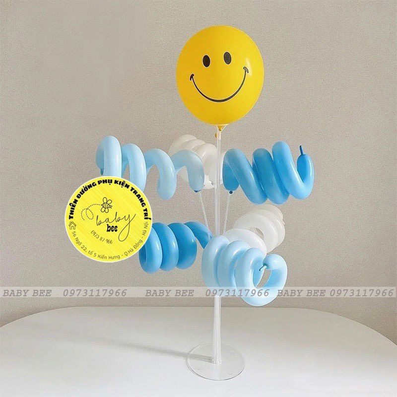 Combo trụ 7nhánh 70cm kèm bóng jun dài trang trí sinh nhật, tiệc nhà Baby bee