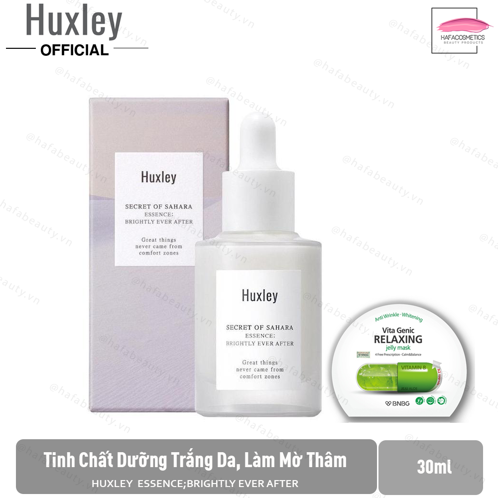 Tinh Chất Dưỡng Trắng Da, Mờ Thâm Nám Huxley Essence Brightly Ever After 30ml + Tặng Kèm Mặt Nạ BNBG ( Loại Ngẫu Nhiên)