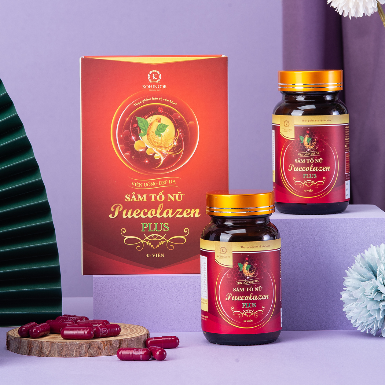 Sâm tố nữ Puecolazen Plus - Viên uống đẹp da
