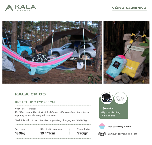 Võng dã ngoại siêu nhẹ KALA Hammock