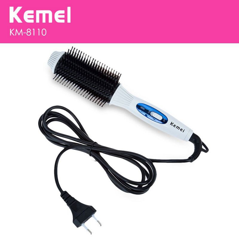 Lược Điện Sấy Cúp Tạo Kiểu Tóc Kemei 8110