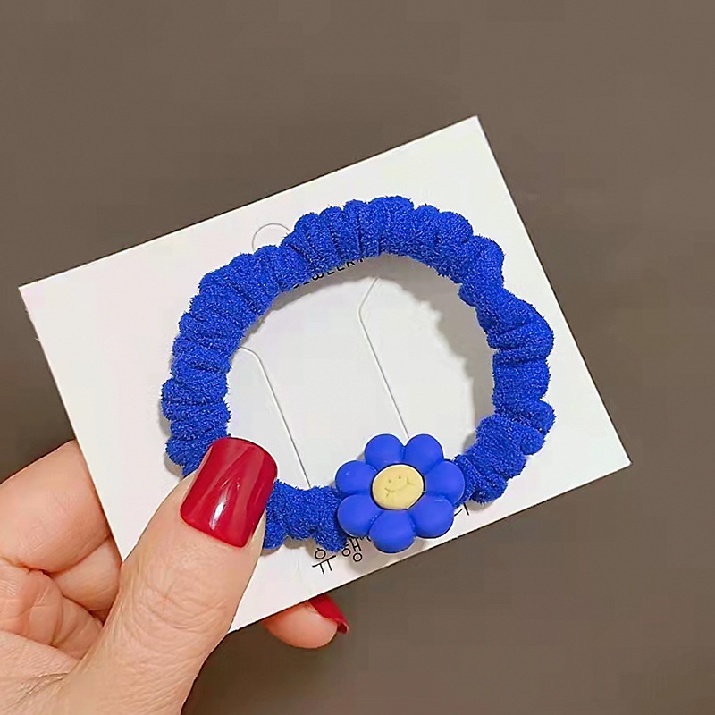Dây cột tóc vải màu xanh