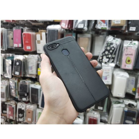 Ốp Lưng Oppo A12 Silicon Giả Da Auto Focus
