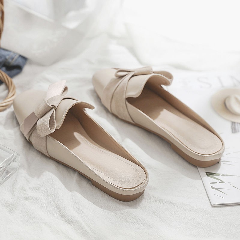 (Sẵn) Sục Nữ Da Trơn Phối Vải Buộc Nơ Cao 2Cm( Ảnh Thật Ở Cuối)
