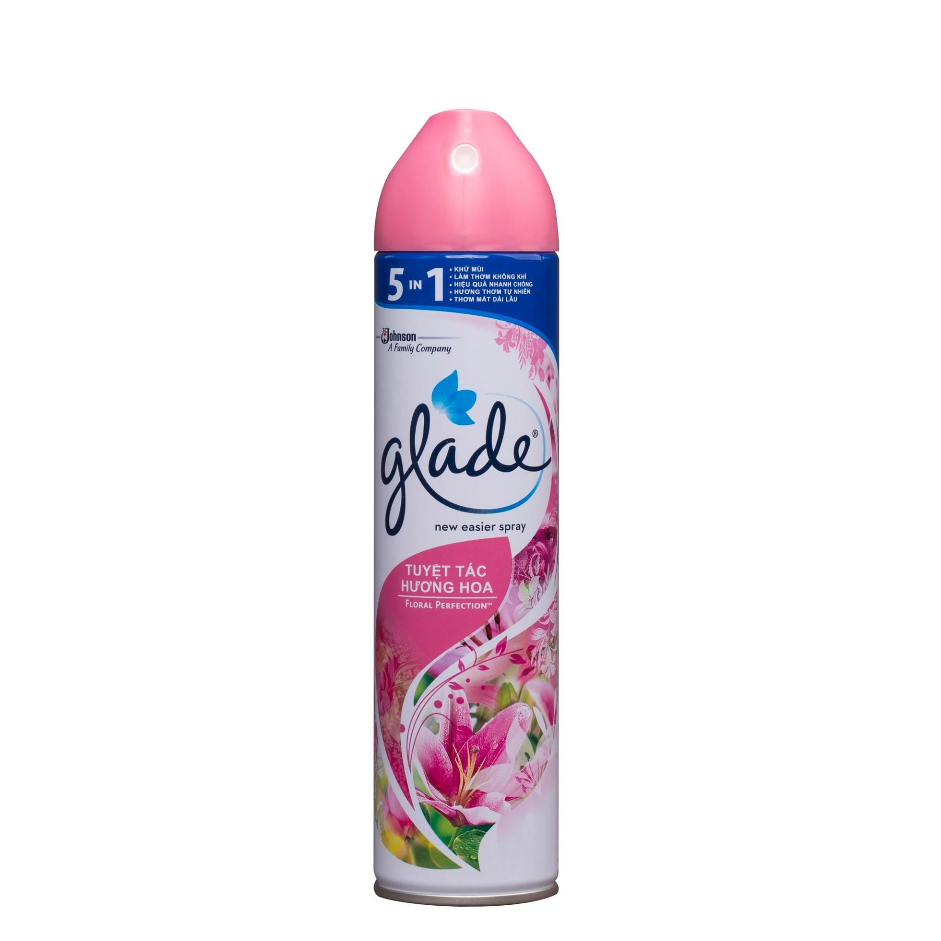 Xịt phòng glade aerosol hương hoa oải hương, hương cỏ hoa chai 280ml