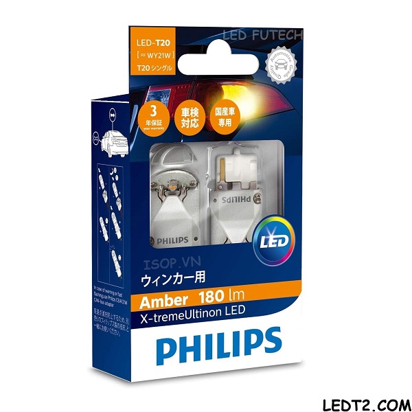 [LEDT2 ISOP] Đèn Led tín hiệu Philips Xtreme Ultinon [Bản cao cấp] [Số lượng: 1 cặp]