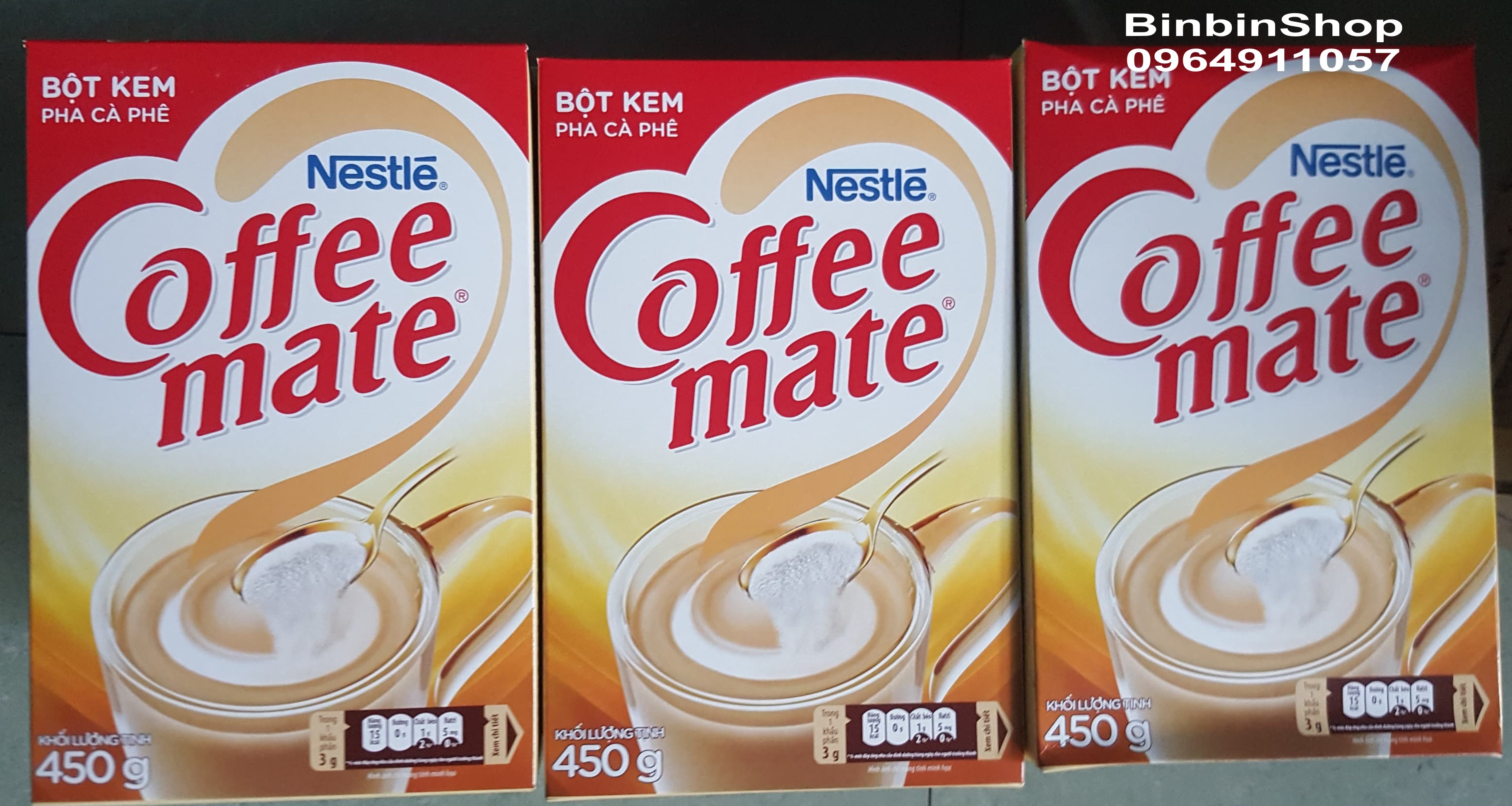 Compo 4 Hộp Bột kem coffee mate 450gram