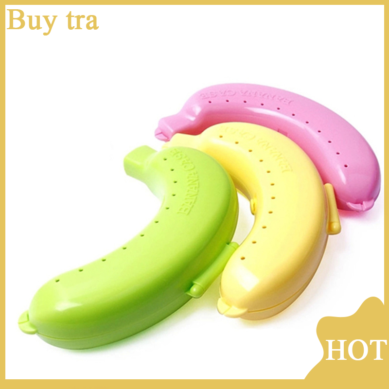 [Buytra] [Hot Sale] Cute 3 Colors Fruit Banana Protector Box Holder Case Lunch Container Storage