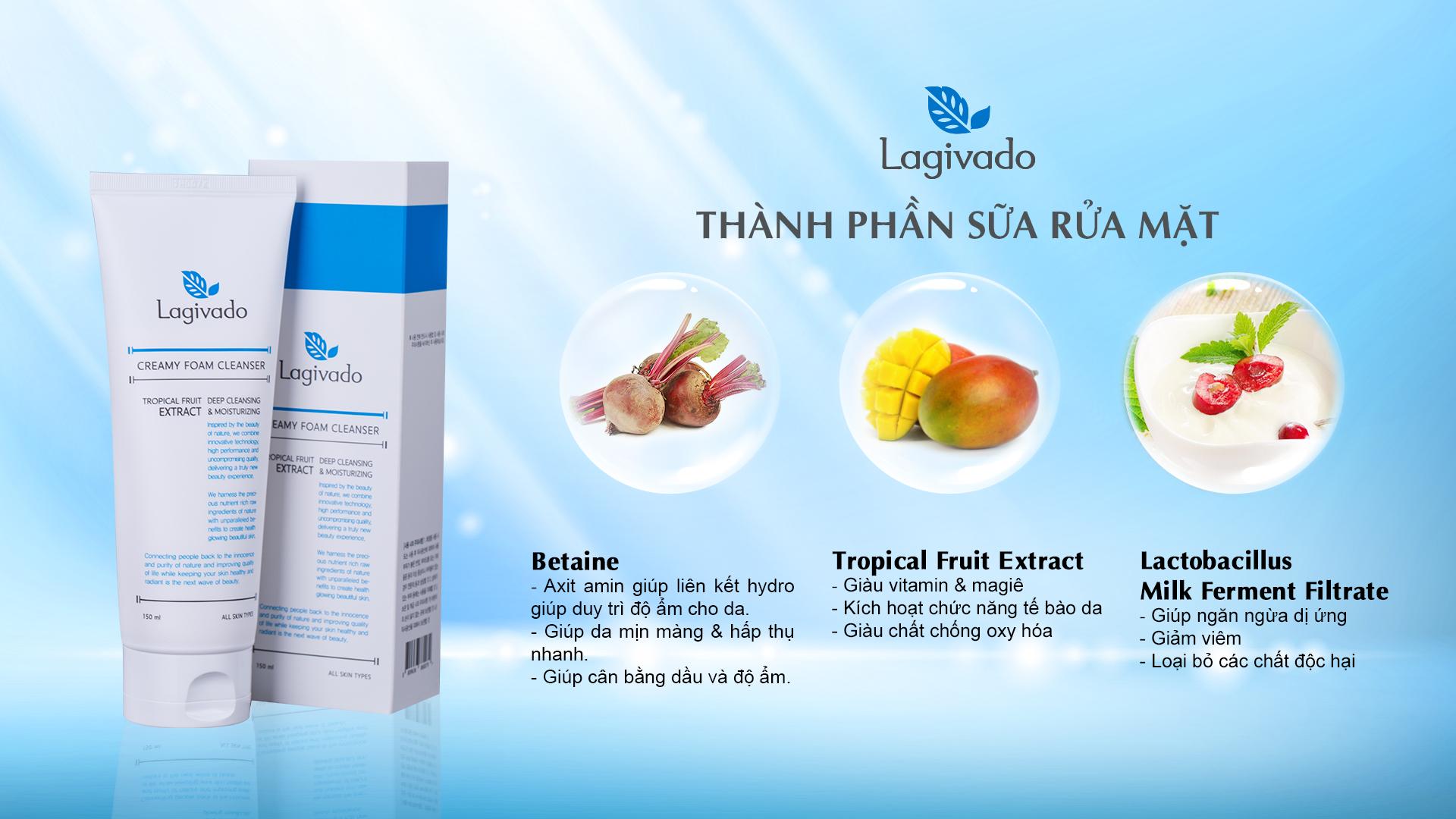 Sữa rửa mặt - Lagivado Creamy Foam Cleanser - 150ml