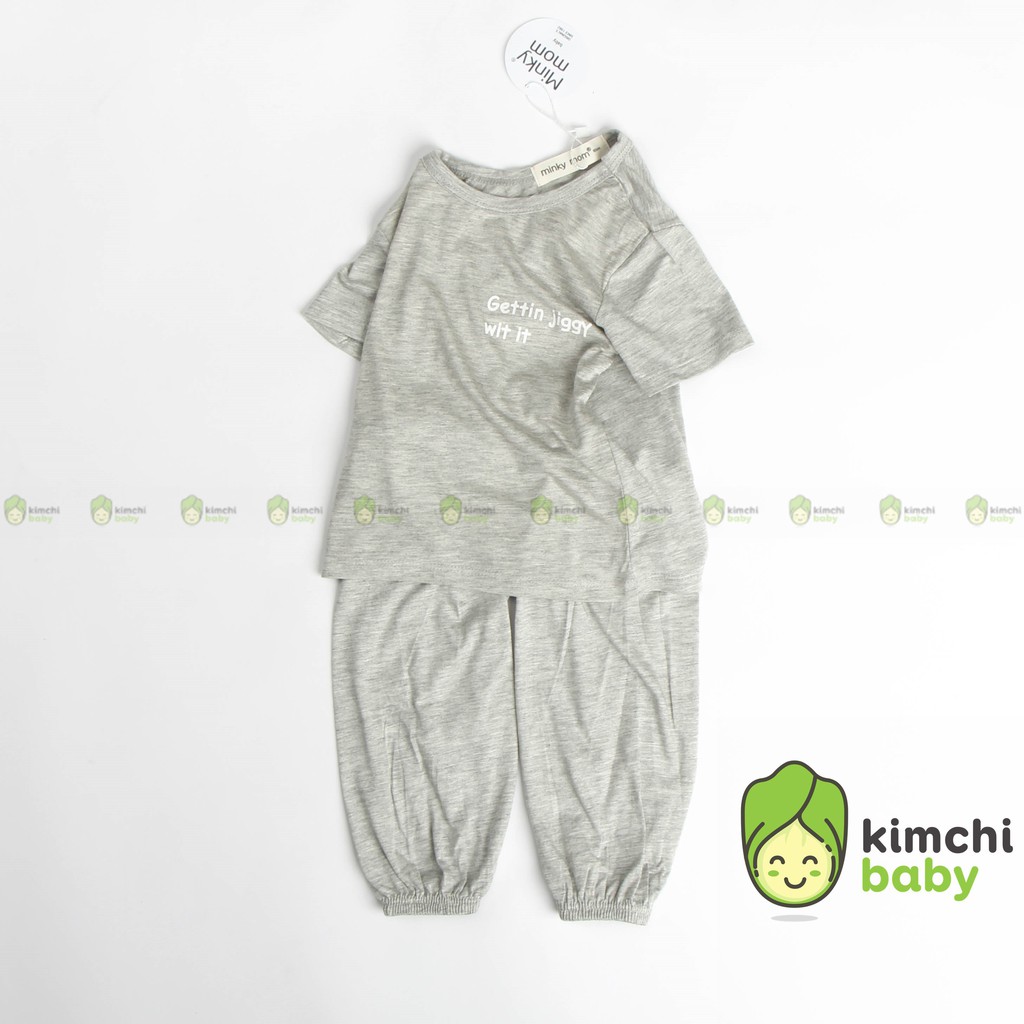 Bộ Quần Áo Alibaba Cho Bé Trai, Bé Gái Minky Mom Vải Thun Lạnh Họa Tiết Dễ Thương, Bộ Cộc Tay Cho Bé Quần Dài MKM2132