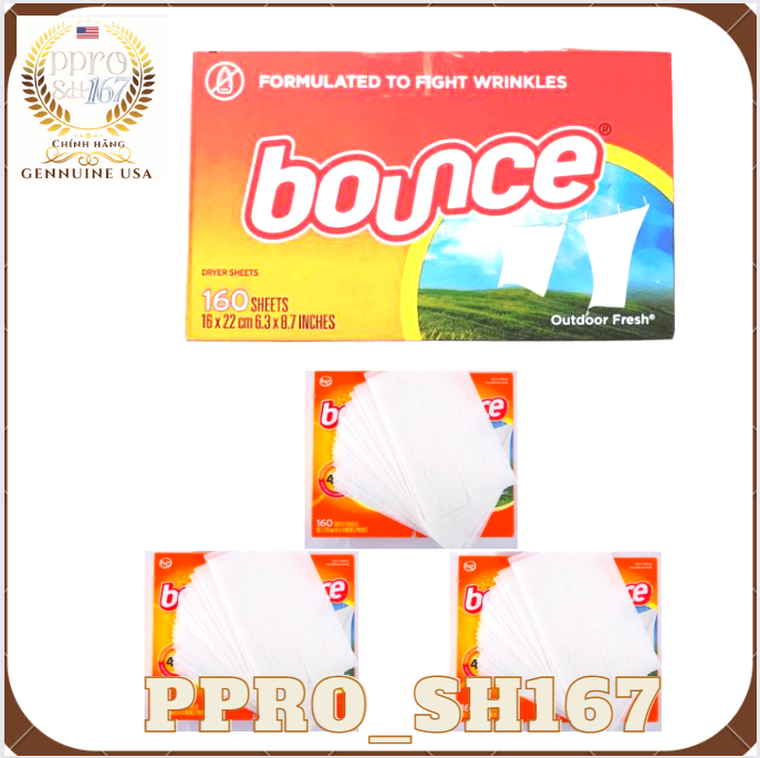 Giấy thơm quần áo Bounce Mỹ 160 tờ (MẪU MỚI)