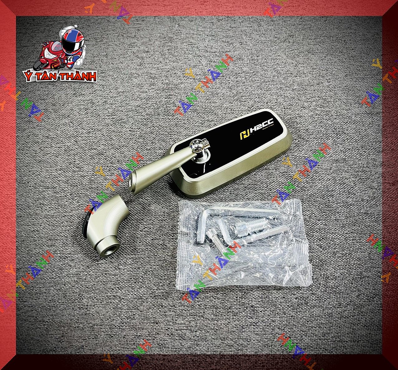 Kiếng chiếu hậu H2C vuông vàng Anod MS06