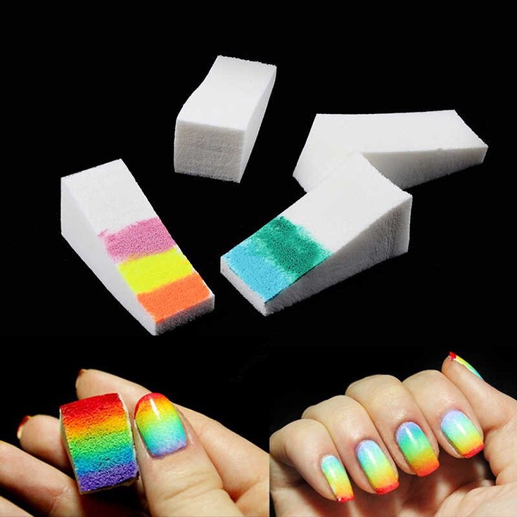 Bông mút ombre làm dặm móng tay làm nail
