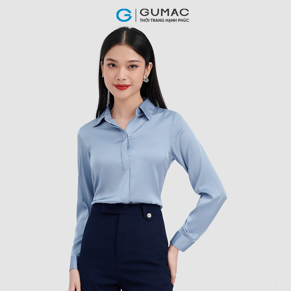 Áo sơ mi nẹp che thời trang GUMAC AC10041