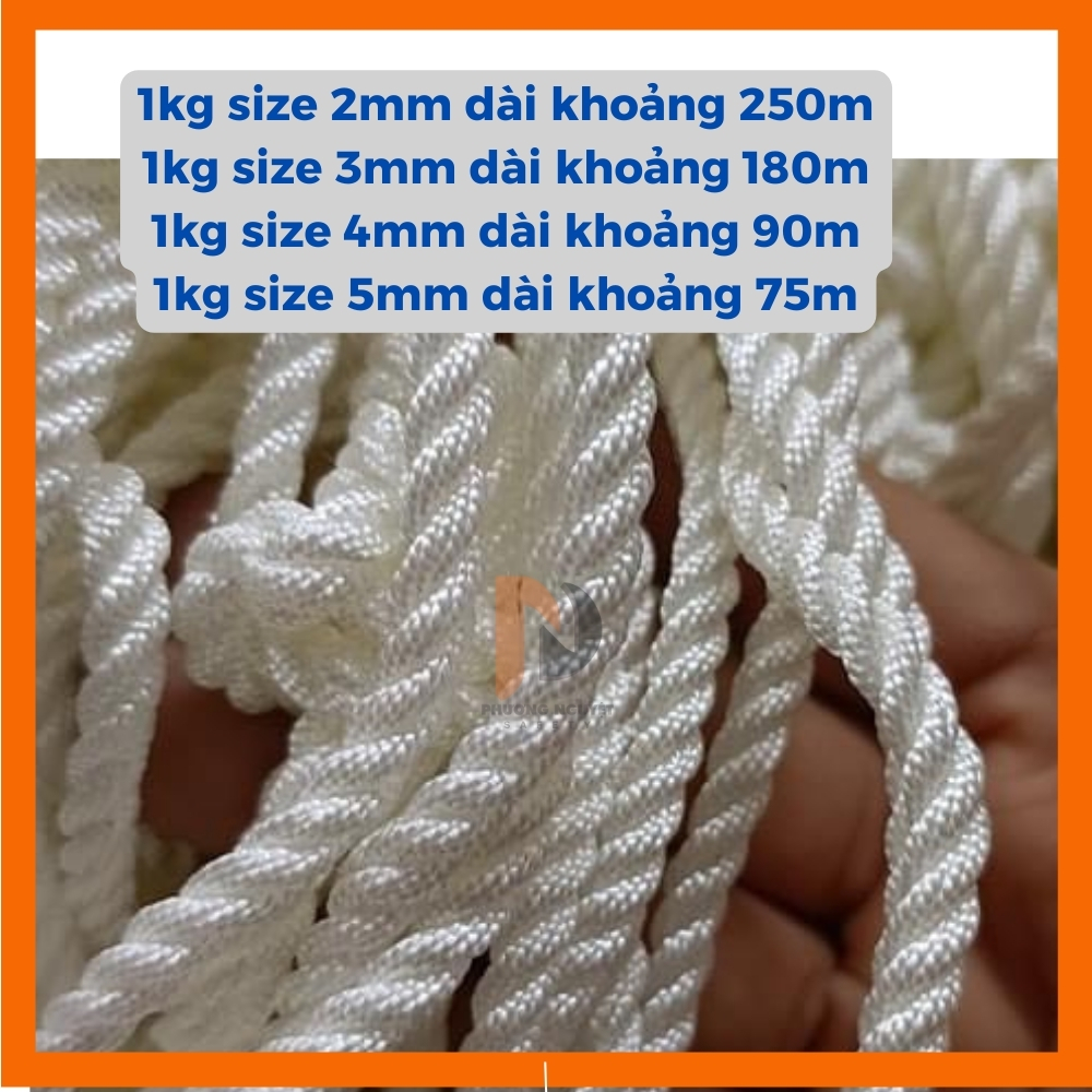 DÂY DÙ ĐAN LƯỚI, DÂY DÙ THẢ DIỀU,CÂU CÁ (kích thước 2mm)