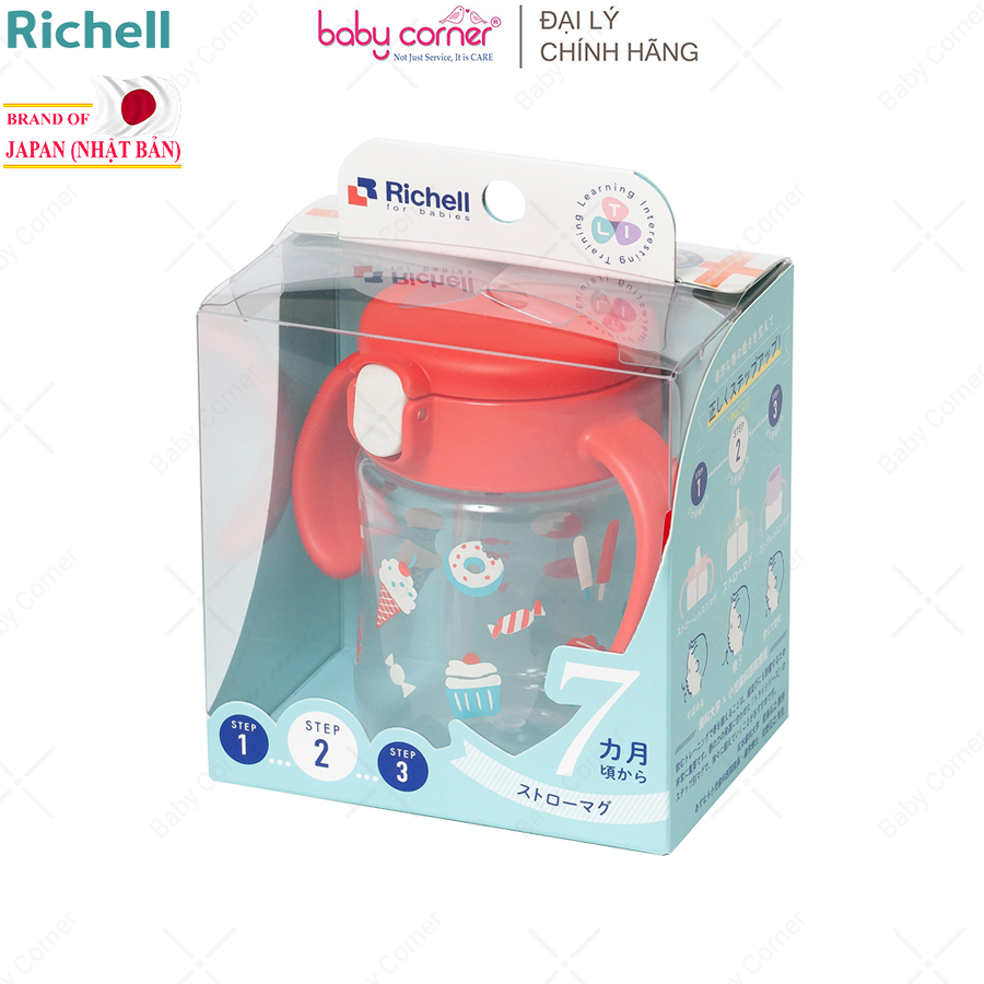 Bình Ống Hút T.L.I RICHELL 200ml, Từ 7 Tháng Tuổi