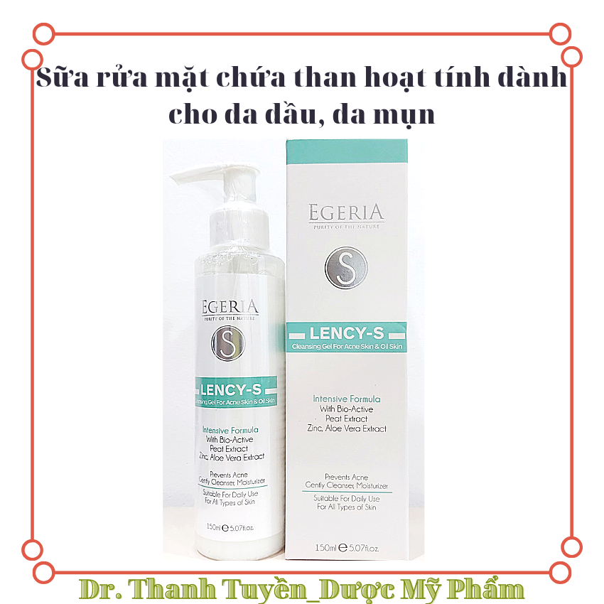 Sữa rửa mặt giúp làm sạch sâu, giảm và ngăn ngừa mụn EGERIA Lency-S Cleansing Gel For Acne Skin & Oil Skin 150ml