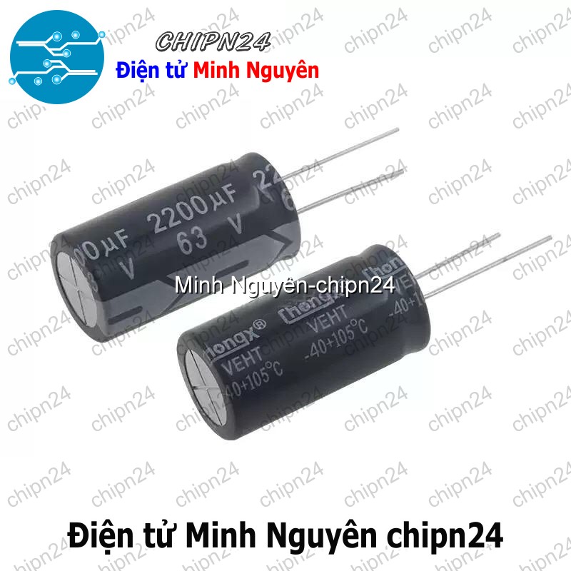 [3 con] (J2) Tụ hóa 2,200uF 63V Đen (18x35mm) (2200uF 63V) - HH001664