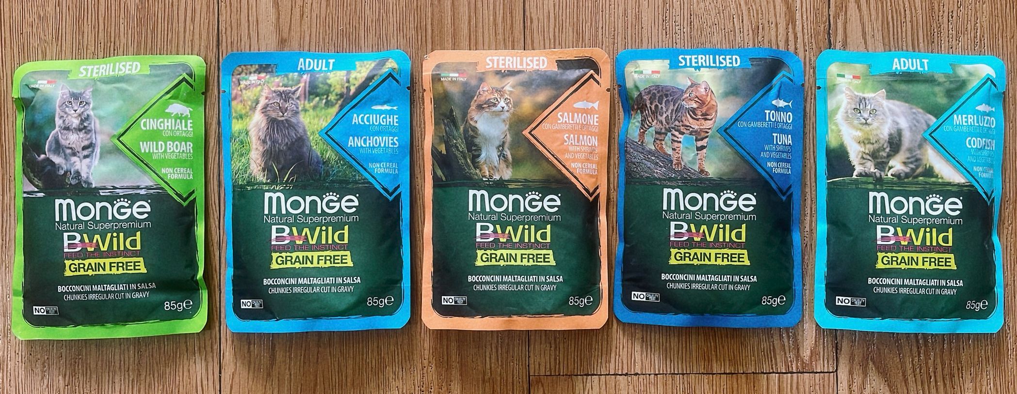 PATE CAO CẤP MONGE(Grain free) Mèo Gói 85g