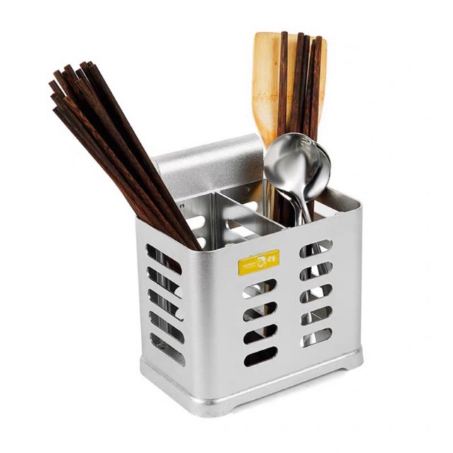 Ống cắm đũa hợp kim nhôm 2 ngăn #2601