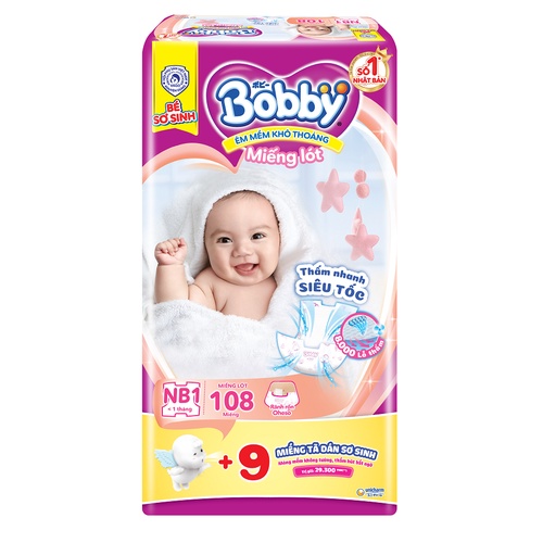 Miếng lót cho bé sơ sinh Bobby Newborn 1-108 miếng