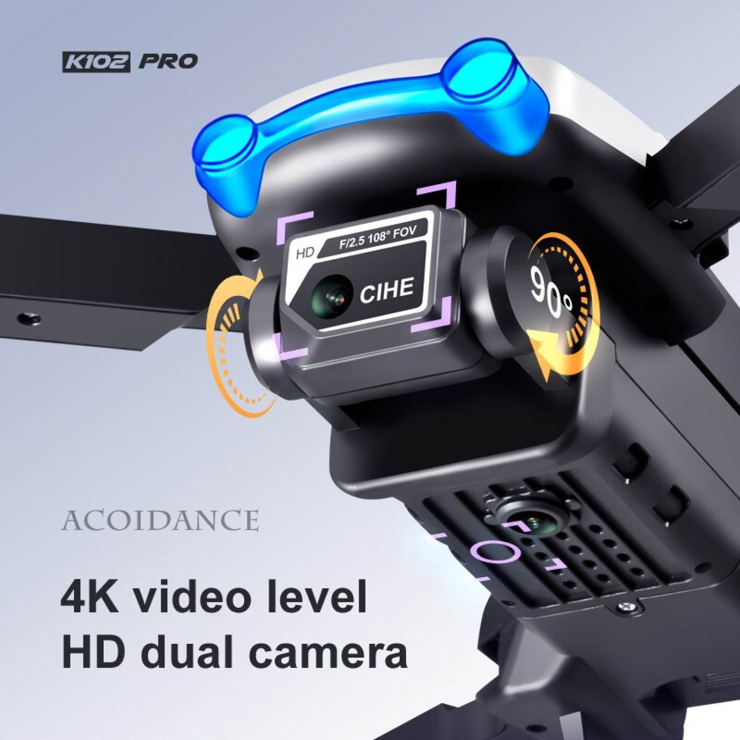 K102 PRO Drone 4K HD Dual Camera Drone Obstacle Avoid With Optical Flow Quadcopter Real-Time Transmission Helicopter Toy