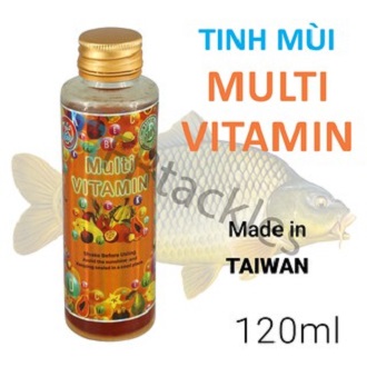 Chai Multi Vitamin chì lá shop. Chuyên dùng cho câu cá Chép,rô phi,troi