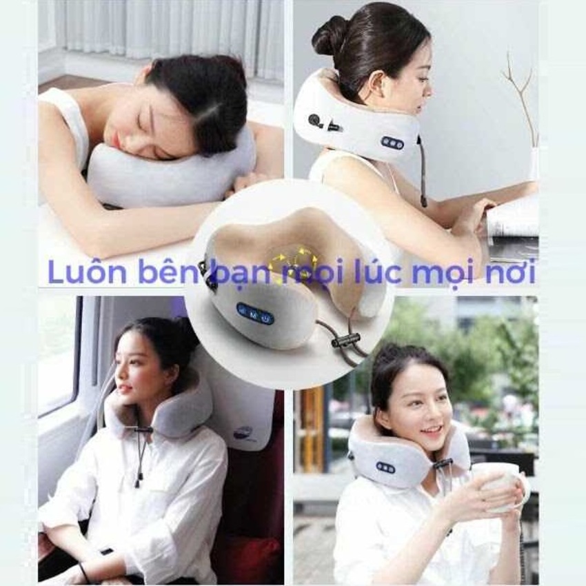 Gối Massage Cổ vai gáy hồng ngoại U-shaped chính hãng – Gối Mát Xa Cổ 3 chế độ - Máy Massage Cổ cao cấp, tiện lợi mang theo