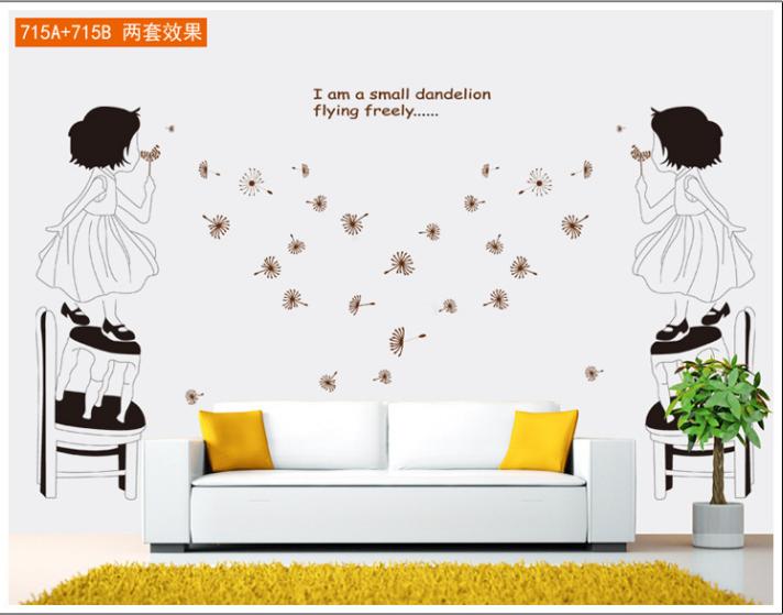 Decal trang trí Cô Gái Thôi Hoa Bồ Công Anh