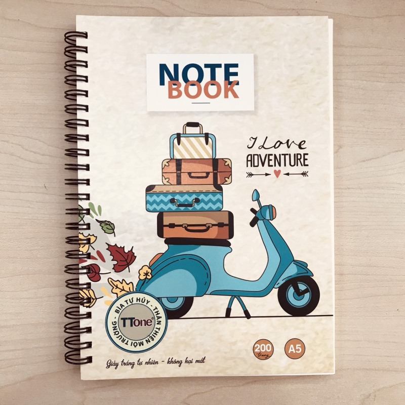 SỔ LÒ XO A5 - SỔ TAY THUẬN TIẾN 200 trang - ĐL 70gsm - Màu sắc rõ ràng, viết đẹp