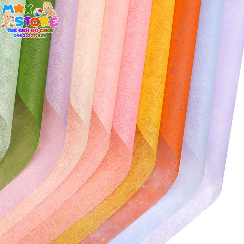Giấy Mếch Lụa Gói Hoa Nhiều Màu Kích Thước 60*60cm