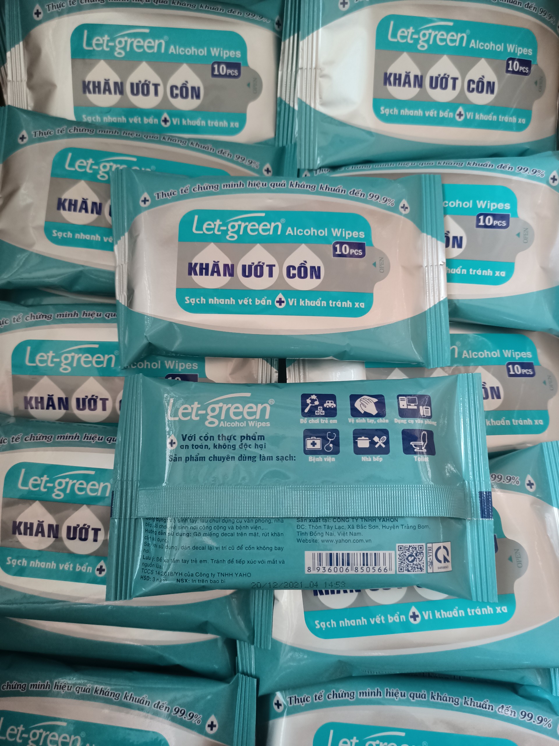 Khăn ướt cồn Let-Green 10 miếng/gói