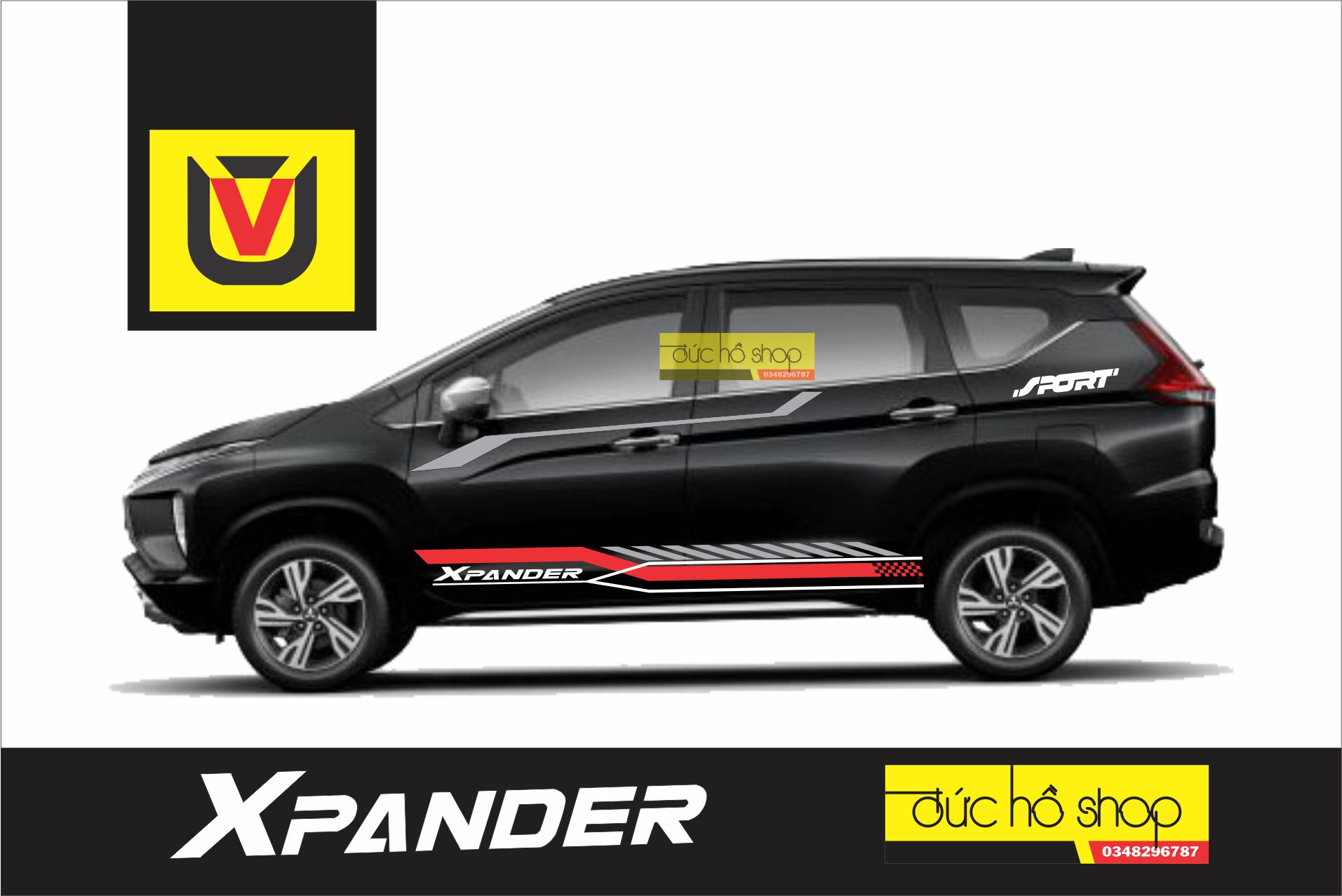 Tem xe Mitsubishi Xpander xe màu đen