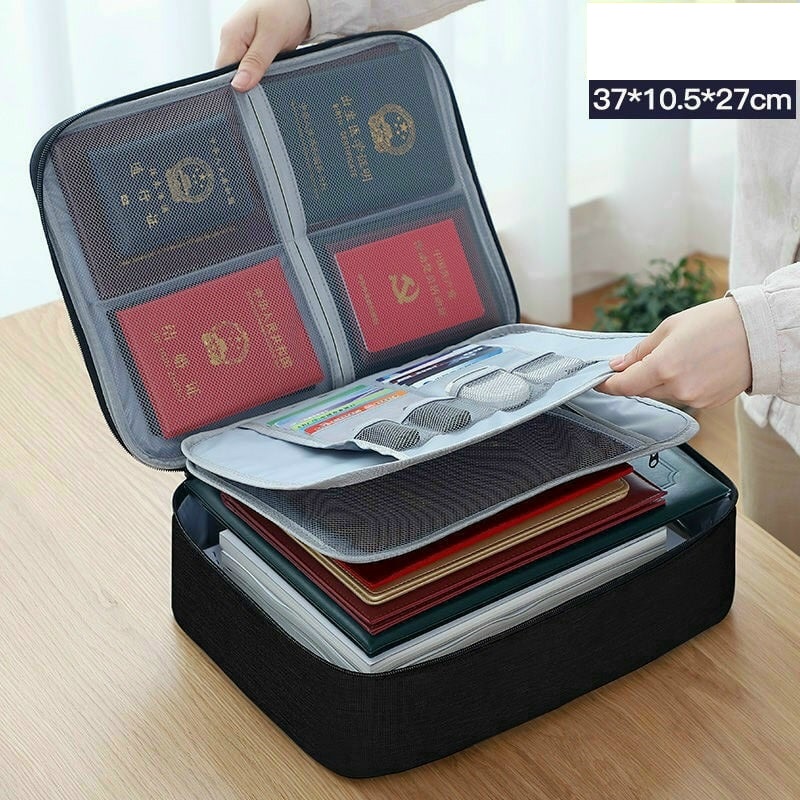 Túi để và bảo quản hồ sơ, giấy tờ, tài liệu có mã khóa cho cả nam và nữ bằng vải dù chống thấm nước, có khóa kéo chắc chắn và quai xách tiện lợi, thiết kế nhiều ngăn giúp sắp xếp giầy tờ dễ dàng tìm kiếm khi cần