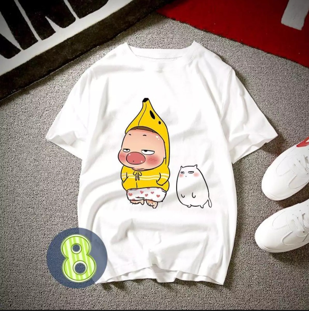 Áo thun nam form rộng Hàn Quốc in hình Quỳnh Aka Siêu Chuối độc đẹp vải dày mịn mát