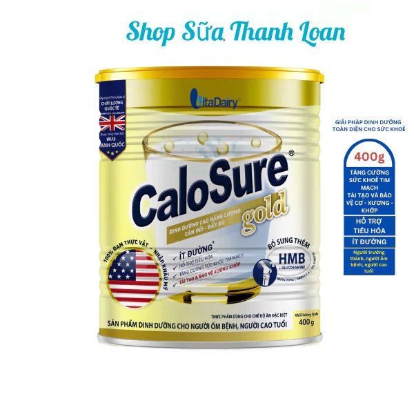 Sữa bột calosure gold ít đường 900g.