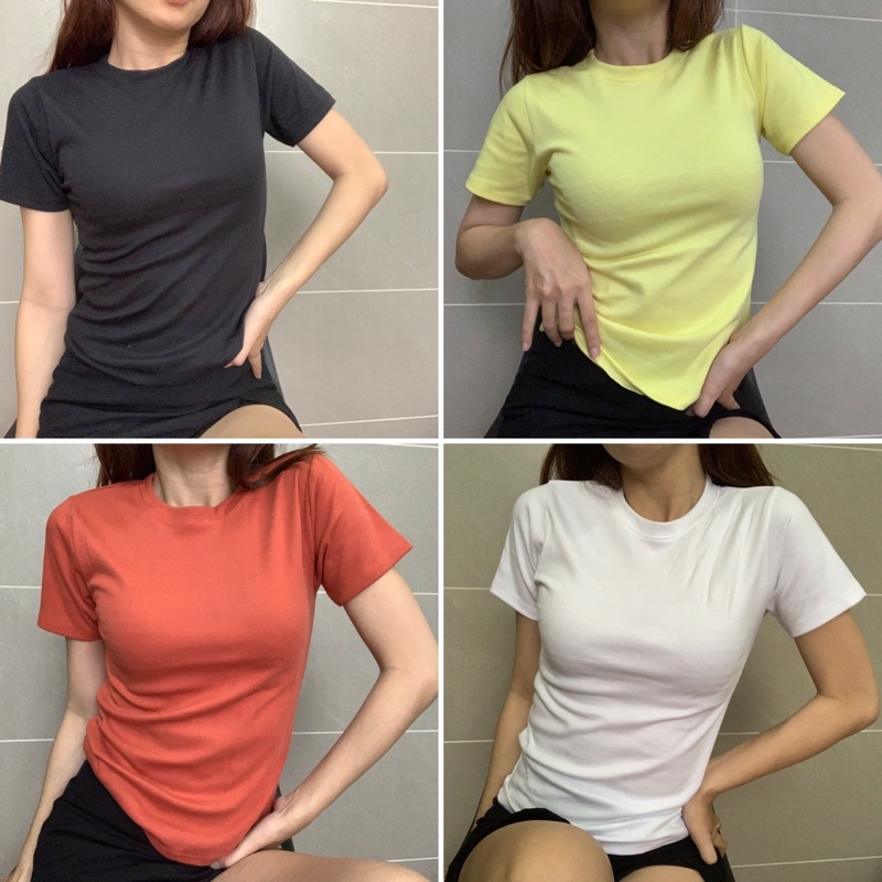 Áo thun nữ ôm body kiểu dáng basic nhiều màu sắc - AT01