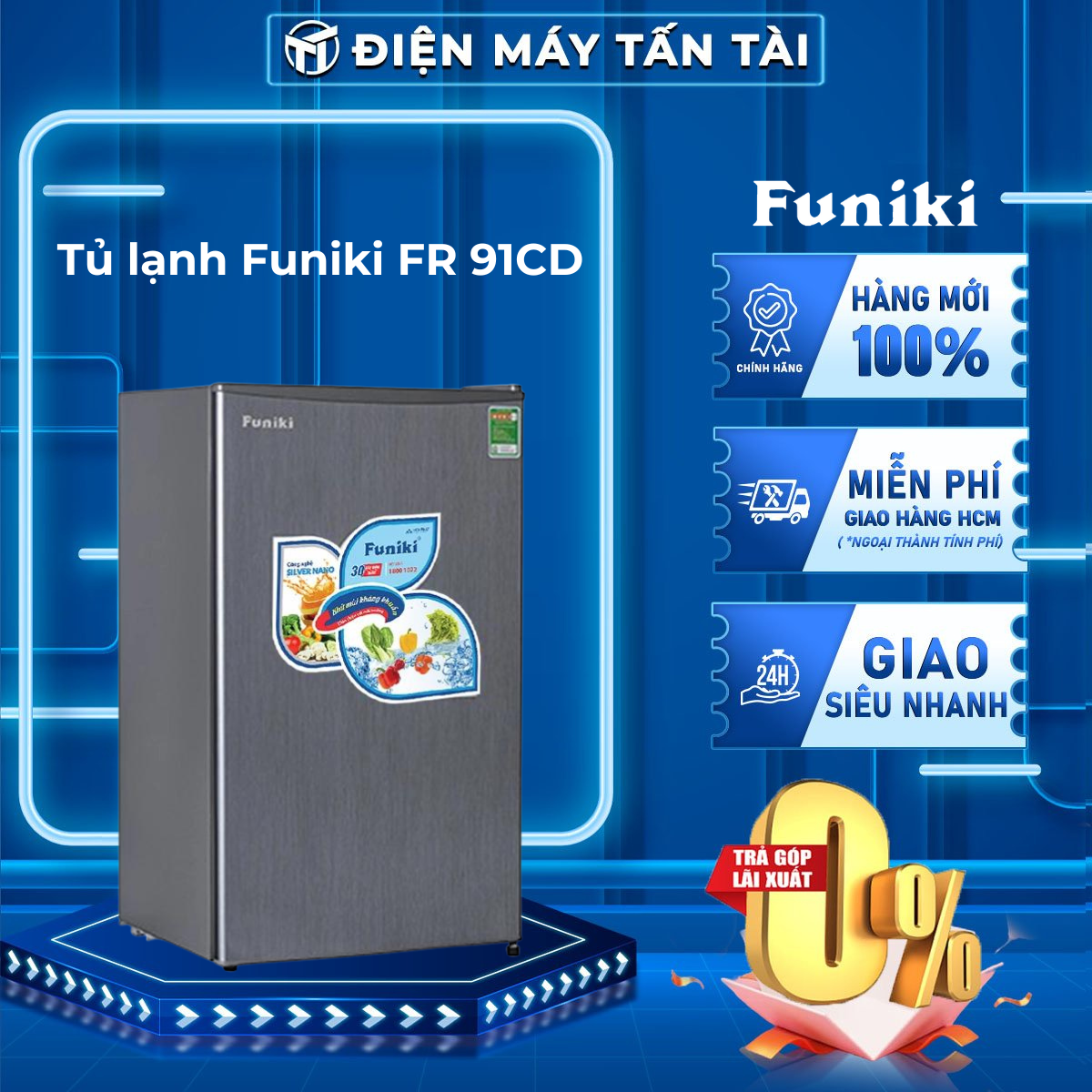 Fr-91cd - tủ lạnh funiki 90 lít fr 91cd - miễn phí vận chuyển hcm - giao toàn quốc - freeship hcm