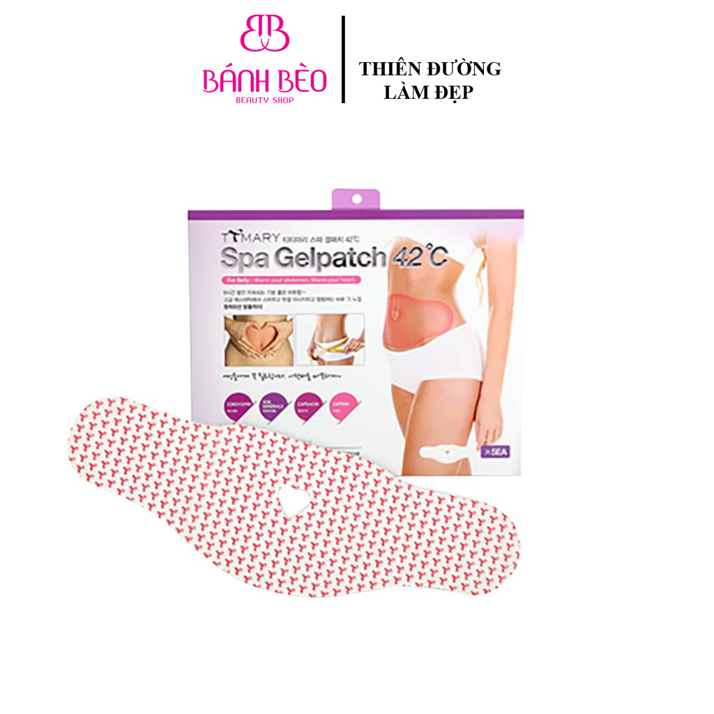 Miếng dán tan mỡ bụng Spa Gel Patch 42 độ C (Hộp 5 miếng)