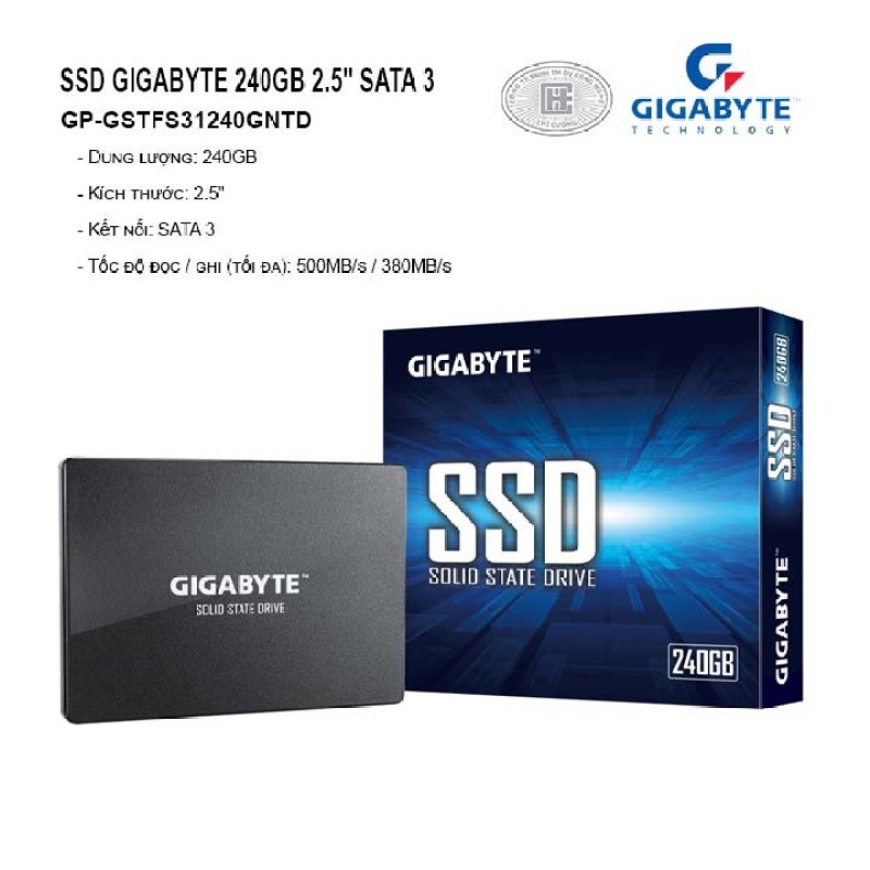 Bảng giá Ổ cứng SSD GIGABYTE 240GB 2.5 SATA 3 BH 36 tháng chính hãng Phong Vũ