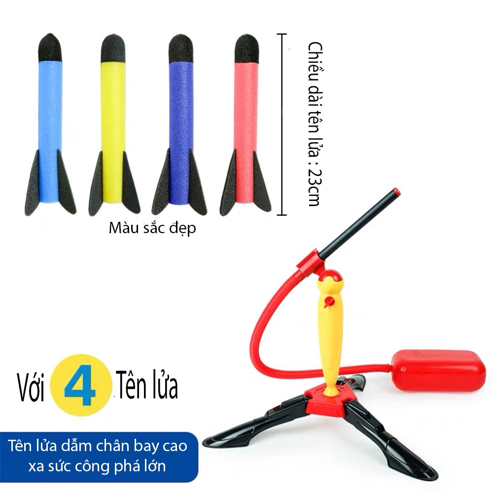 Đồ chơi trẻ em  tên lửa, chân dẫm, phóng tên lửa mềm mô phỏng đồ chơi thùng pháo bay