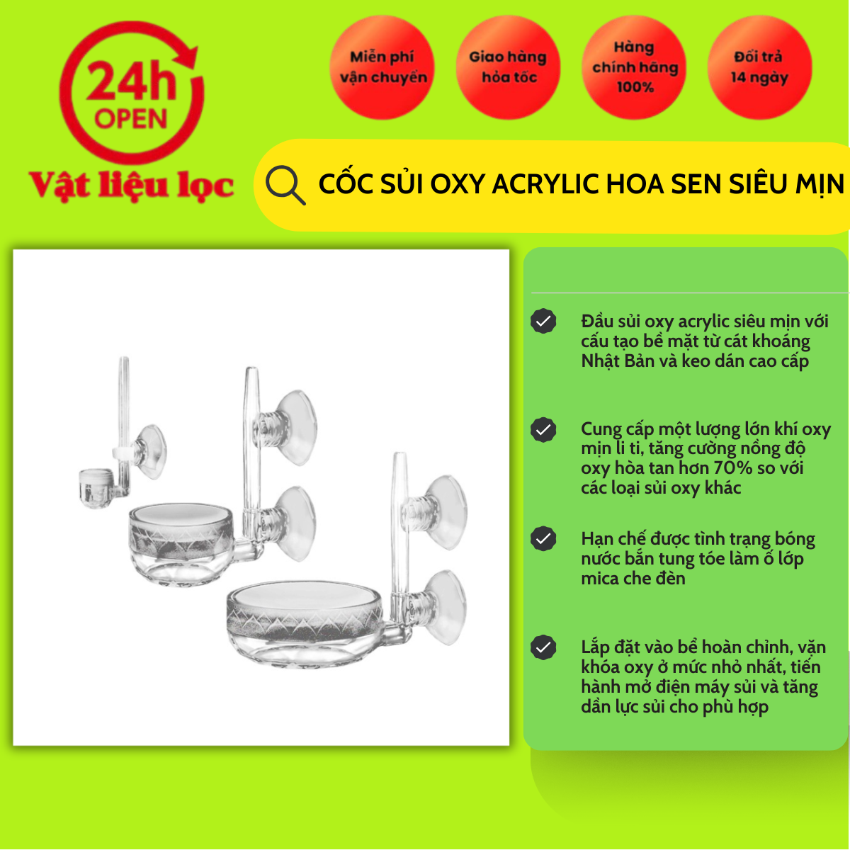Cốc Sủi Oxy Acrylic Lotus Siêu Mịn