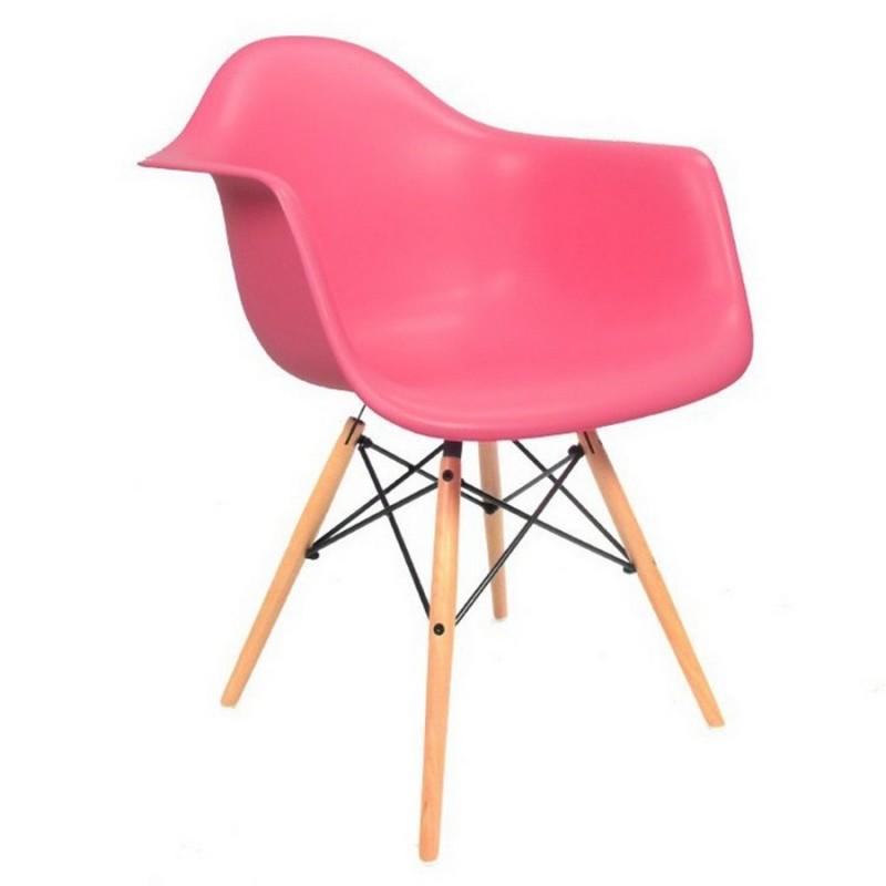Kachi – COMBO 4 Ghế nhựa Eames chân gỗ FP-218 (E14) màu hồng