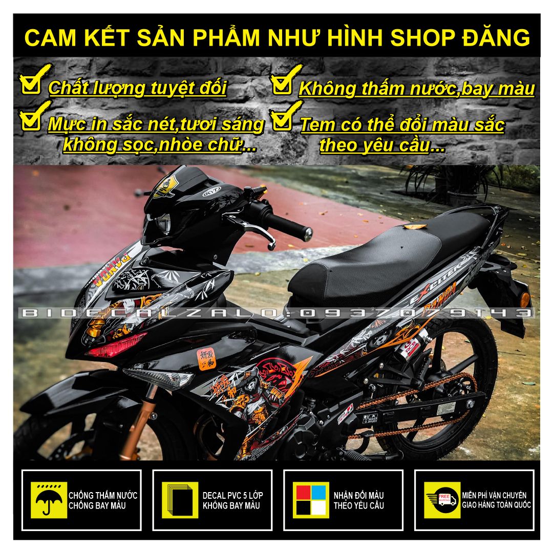Tem rời exciter 150 gấu trúc panda