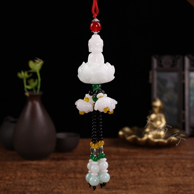 Khánh Treo Xe Ô Tô Tượng Phật Ngự Đài Sen Cầu May Mắn Bình An